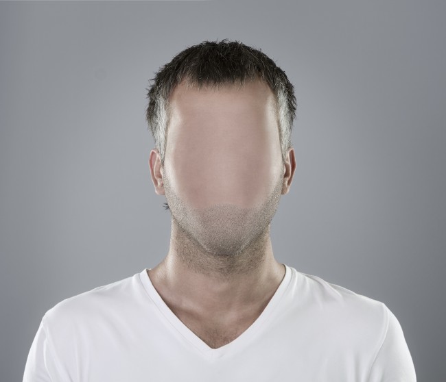Real social media icon, faceless person portrait