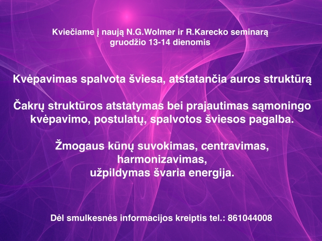 Kvėpavimas spalvota šviesa, atkuriančia auros struktūrą
