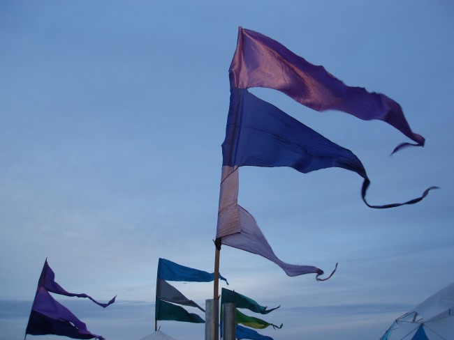 fluttering flags